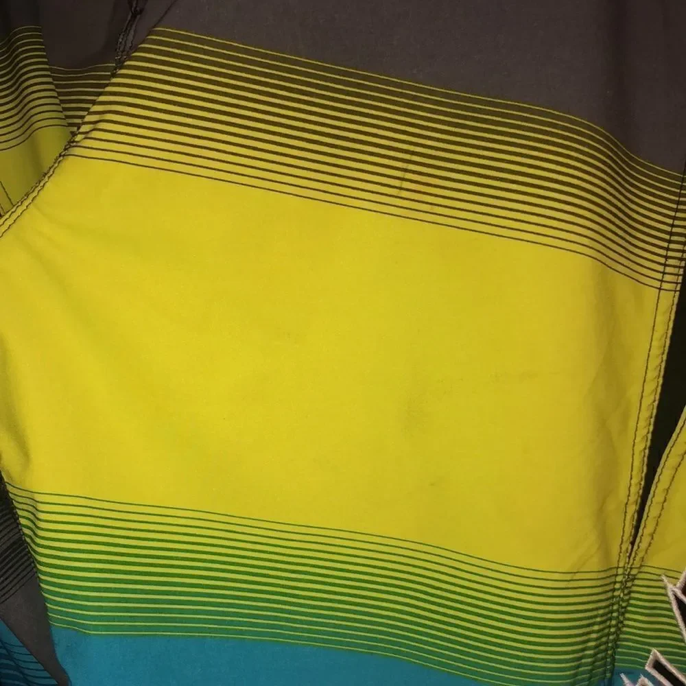 Billabong L ZeroGravityPlatinum Stretch Board Shorts Blue Yellow Gray